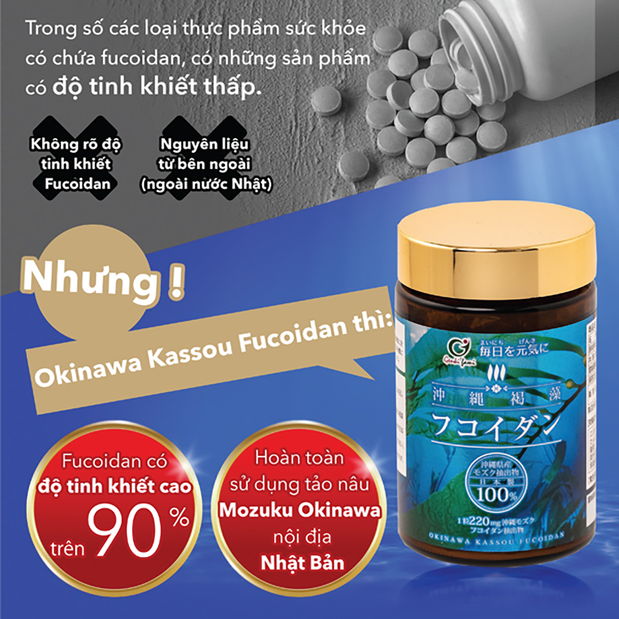Combo 3 Hộp Fucoidan Nhật Bản Tăng Cường Đề Kháng, Miễn Dịch Genki Fami
