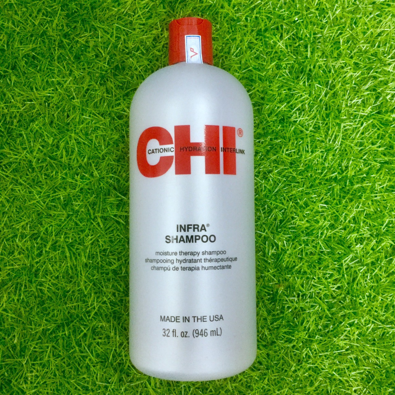 [+Tặng mũ trùm] Dầu gội CHI Infra Moisture Therapy shampoo siêu mượt cho tóc khô hư tổn (xám) Mỹ 946ml (Mẫu mới)