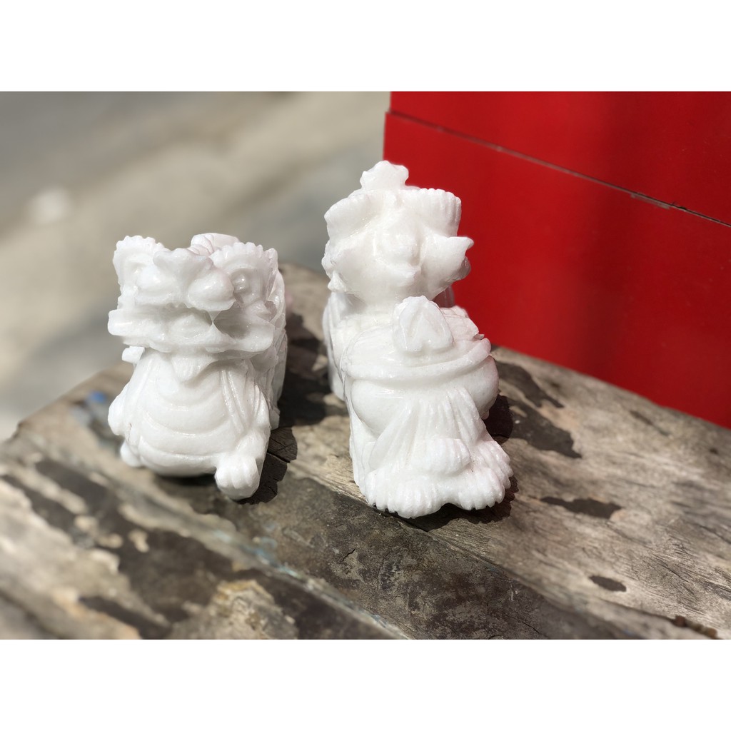 Tỳ hưu đá trắng non nước 15cm