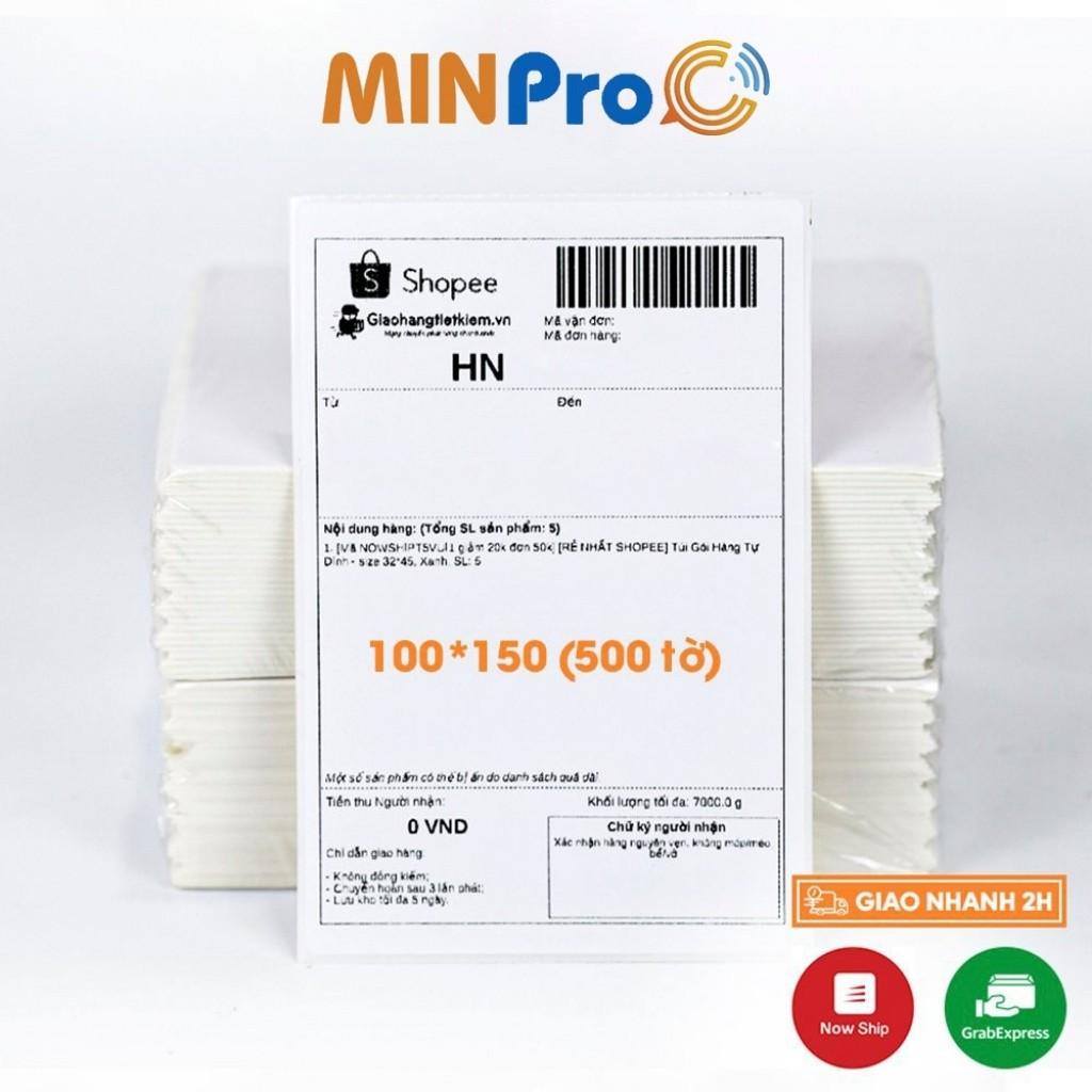 4000 tờ Giấy in nhiệt A6 100x150 3 lớp dùng cho máy in nhiệt chuyên dụng, in đơn hàng TMDT, tem barcode