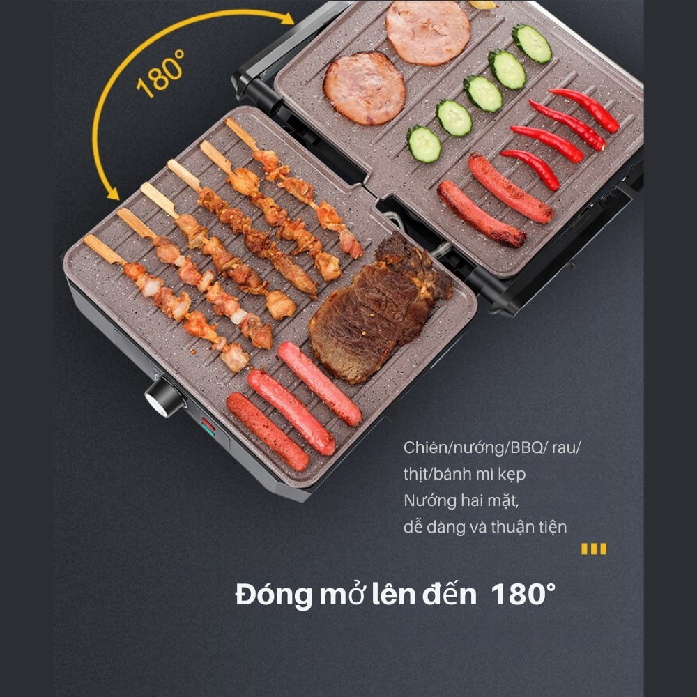 Máy kẹp nướng đa năng công suất lớn 2000W 2 mặt chống dính nướng thực phẩm nhanh chóng SOKANY SK-230 - HÀNG CHÍNH HÃNG - DELIYA