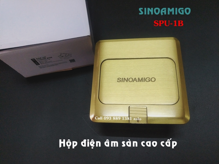 Sinoamigo SPU-1B, ổ điện âm nền chất liệu đồng đúc nguyên tấm, chống oxy hóa, Module lắp theo yêu cầu - Hàng chính hãng