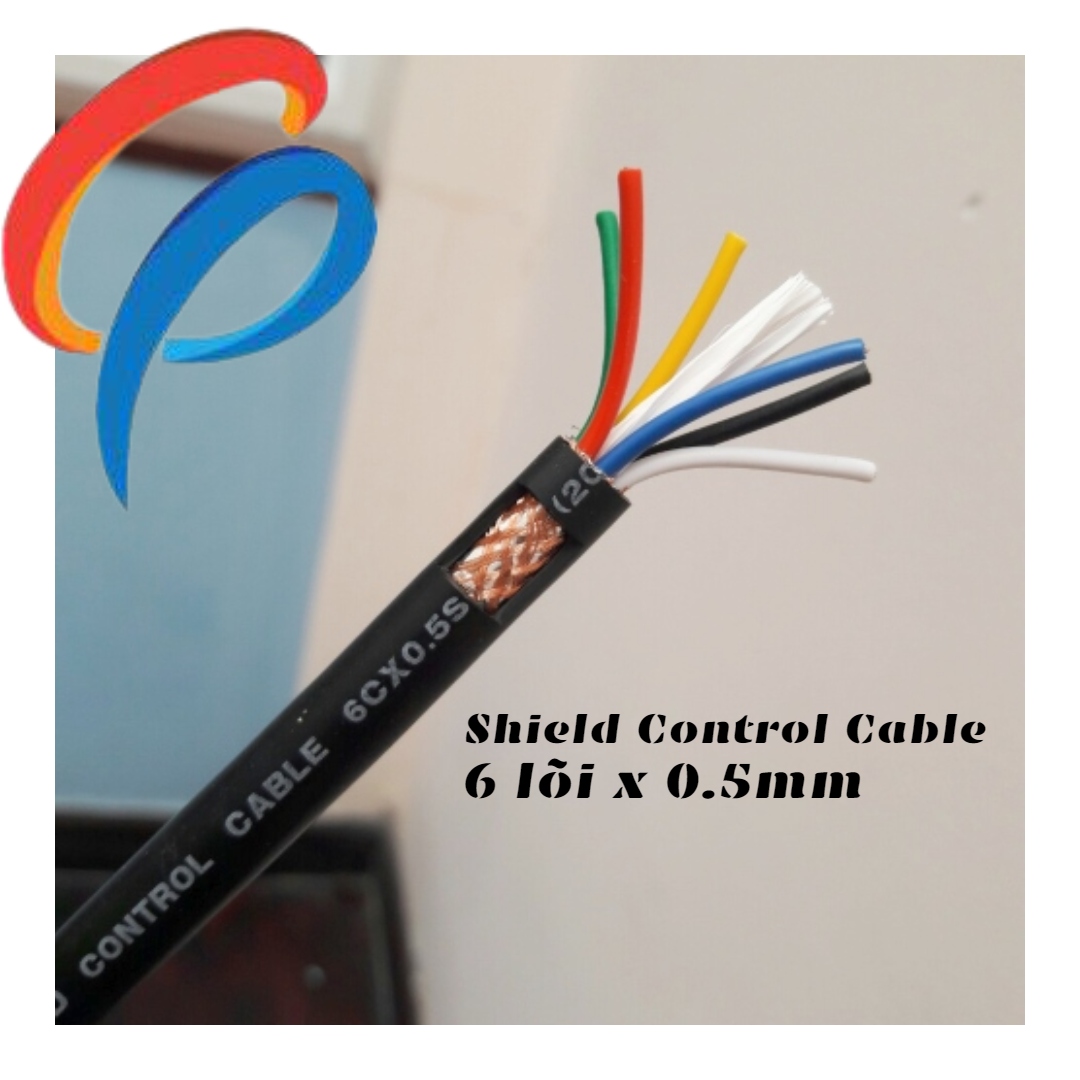 Cáp điều khiển 6 lõi x 0.5mm có lưới chống nhiễu điện áp 500 volt vỏ bọc pvc