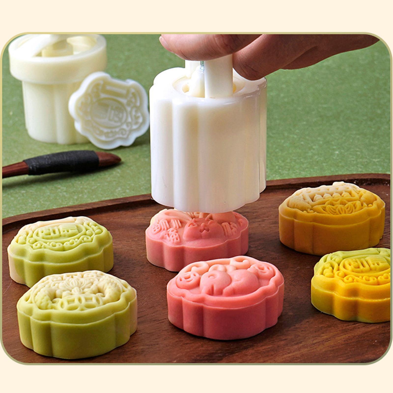 Moon Cake Maker Hand Press Cookie Stamps Pastry Tool for Dessert Cookie Cake