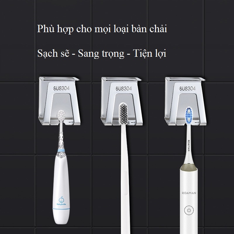 Kệ Để Bàn Chải Đánh Răng 3 Rãnh Có Khay Chứa Kem Đánh Răng Và Ly Xúc Miệng Inox 304 Cao Cấp