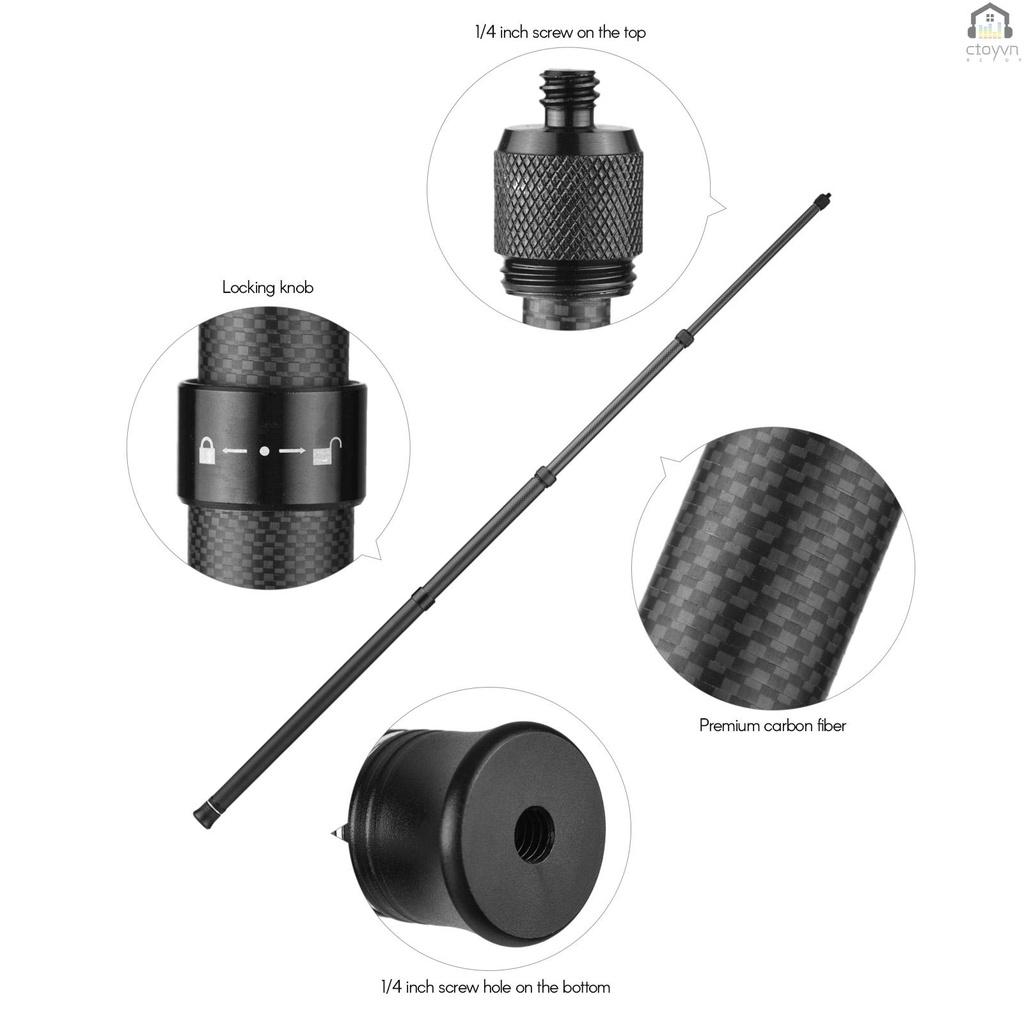 Gậy tự sướng mở rộng 3m/ 9.8ft bằng sợi carbon với ốc vít 1/4 inch thay thế cho Insta 360 One X/ One X2/ One R Panoramic