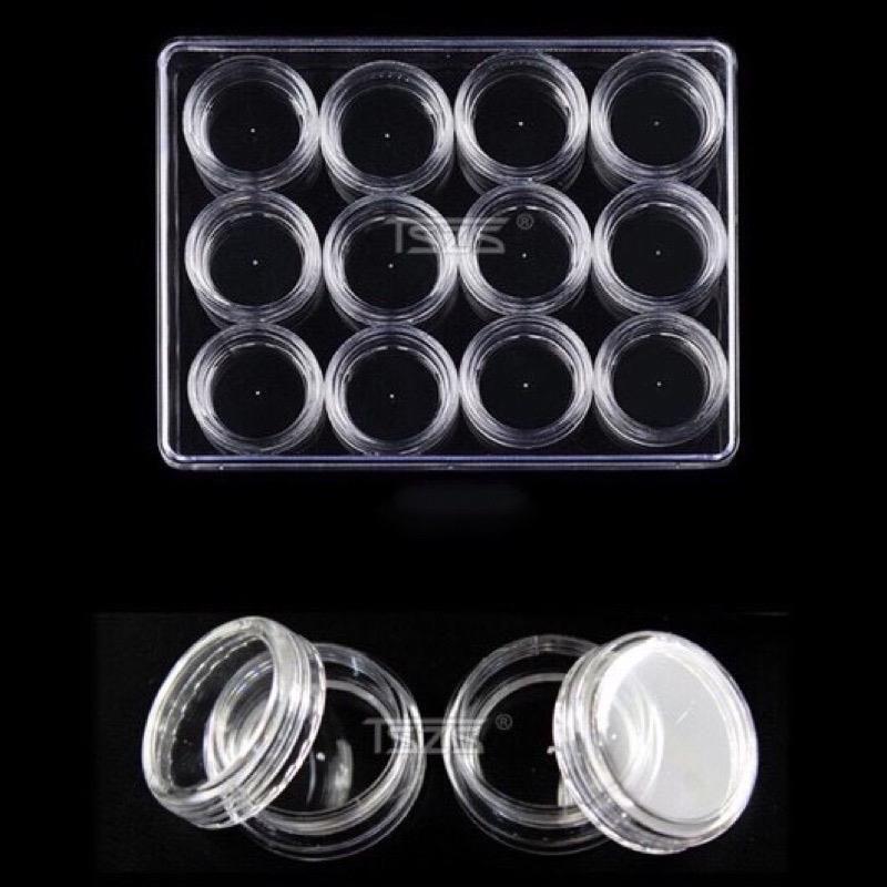 Khay Đựng Xà Cừ Làm Nail 12 Ô Bằng Nhựa Cứng Tiện Lợi Để Đựng Charm Nail Cho Thợ Nail, Thiết Kế Gọn Gàng, Dễ Sử Dụng