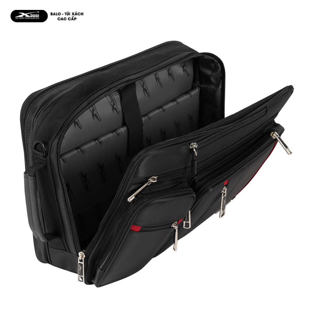 Cặp Đa Năng Cao Cấp Xbags Pride Màu Đen, Đựng Được Laptop 17 Inch, Nhiều Ngăn Dung Tích Lớn, Chống Nước, Hiện Đại Đẳng Cấp XB4102!