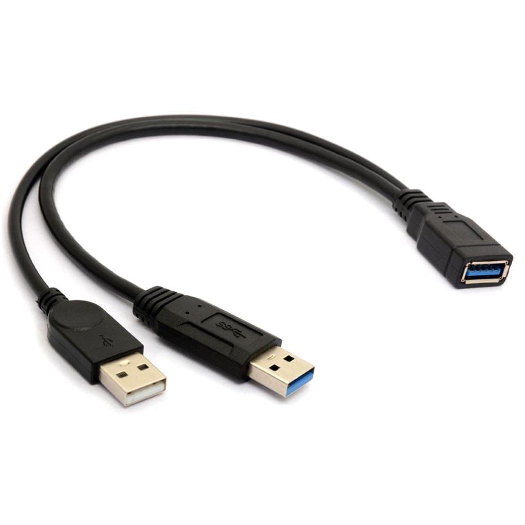 High Speed 2 Ports USB 3.0 Female To Usb Male Header Extension Y Cable Adapter