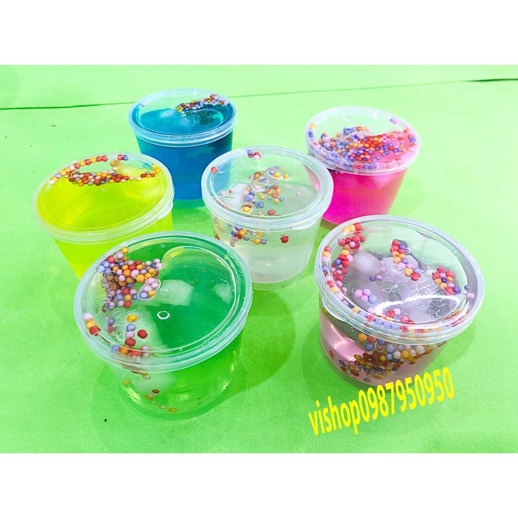 đồ chơi slime -lọ chất nhờn mềm dẻo lọ có thạch xốp mã YWH20 QCV53