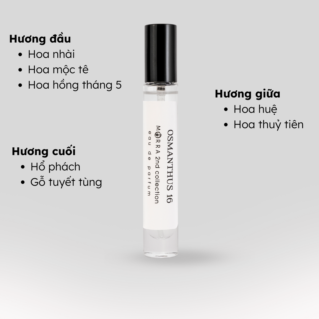 Nước hoa nữ Morra No.05 (Osmanthus 16) nguyên liệu nhập Pháp, hương thơm tinh tế, gợi cảm, ngọt ngào lưu hương thơm lâu - dạng xịt