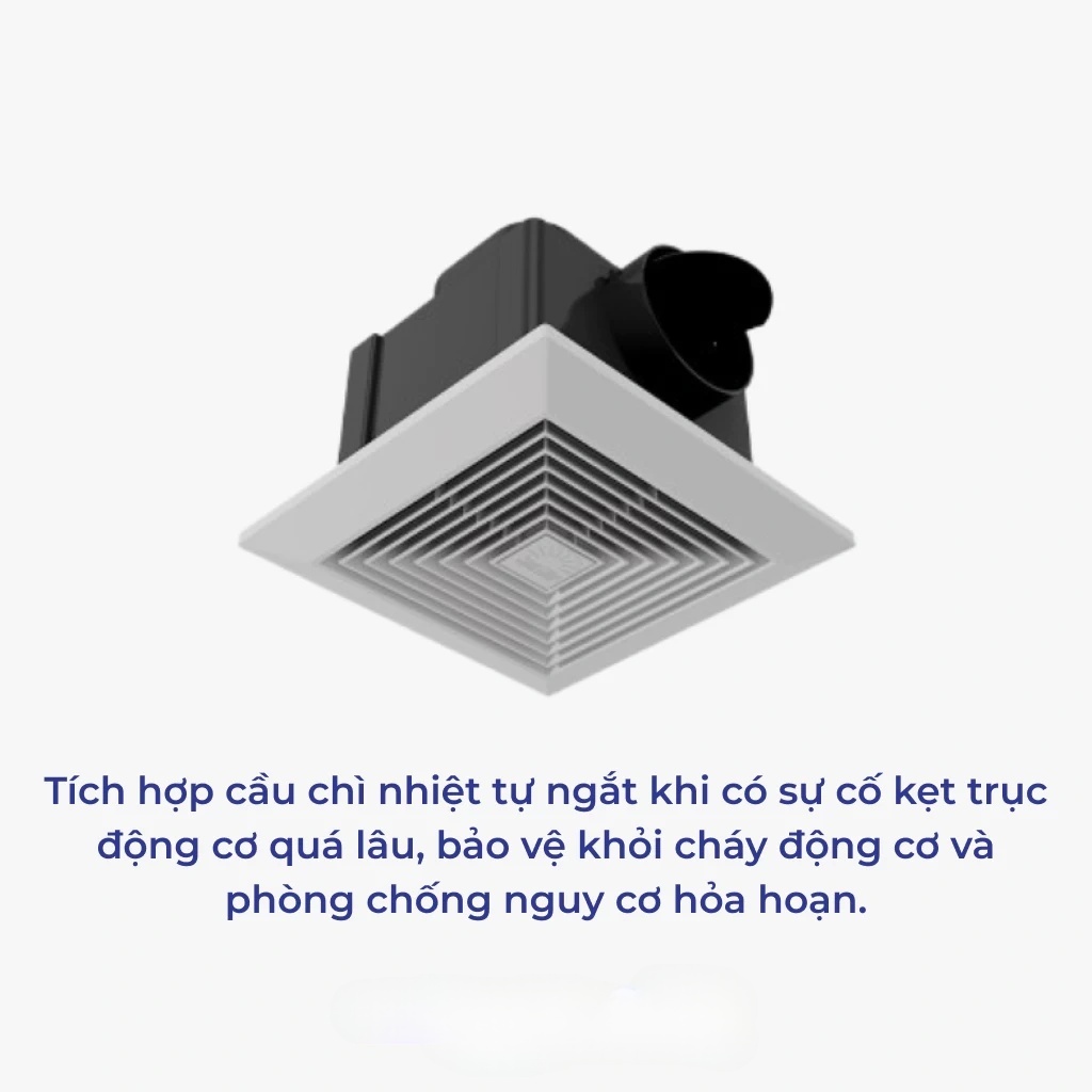 Quạt hút thông gió âm trần Rạng Đông QHAT01 cổ đứng, cổ ngang, động cơ bền bỉ - Hàng chính hãng