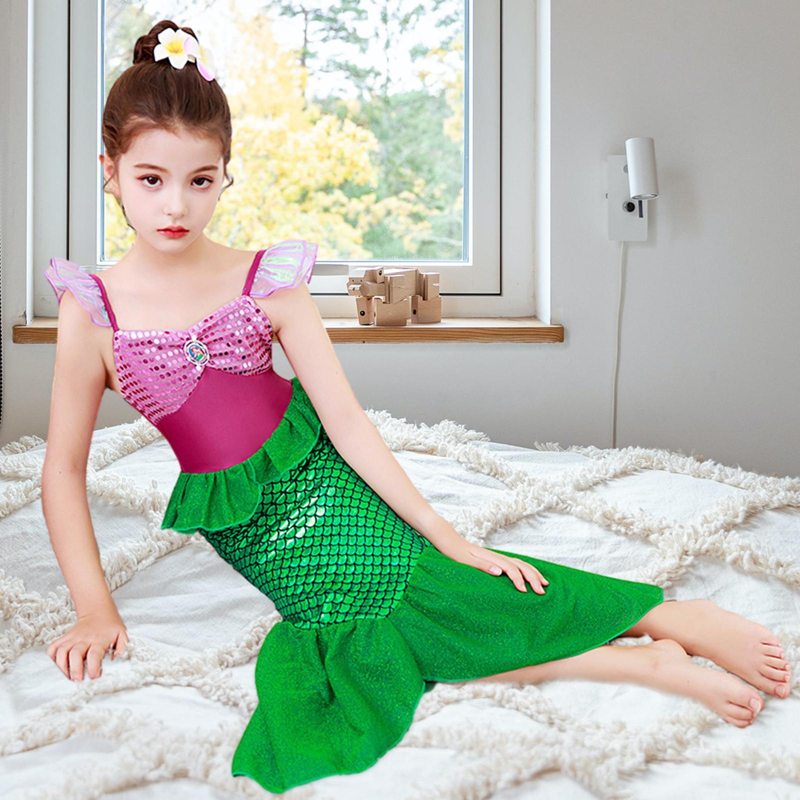 Kids Girls Mermaid Costume Princess Dress Halloween Fancy Dress up Role Play