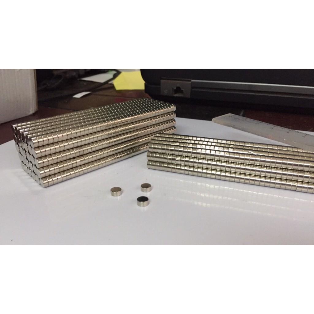 50 VIÊN Nam châm viên trắng đất hiếm 6x3mm