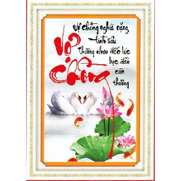 Tranh thêu chữ thập Vợ chồng - 12 DLH-222634