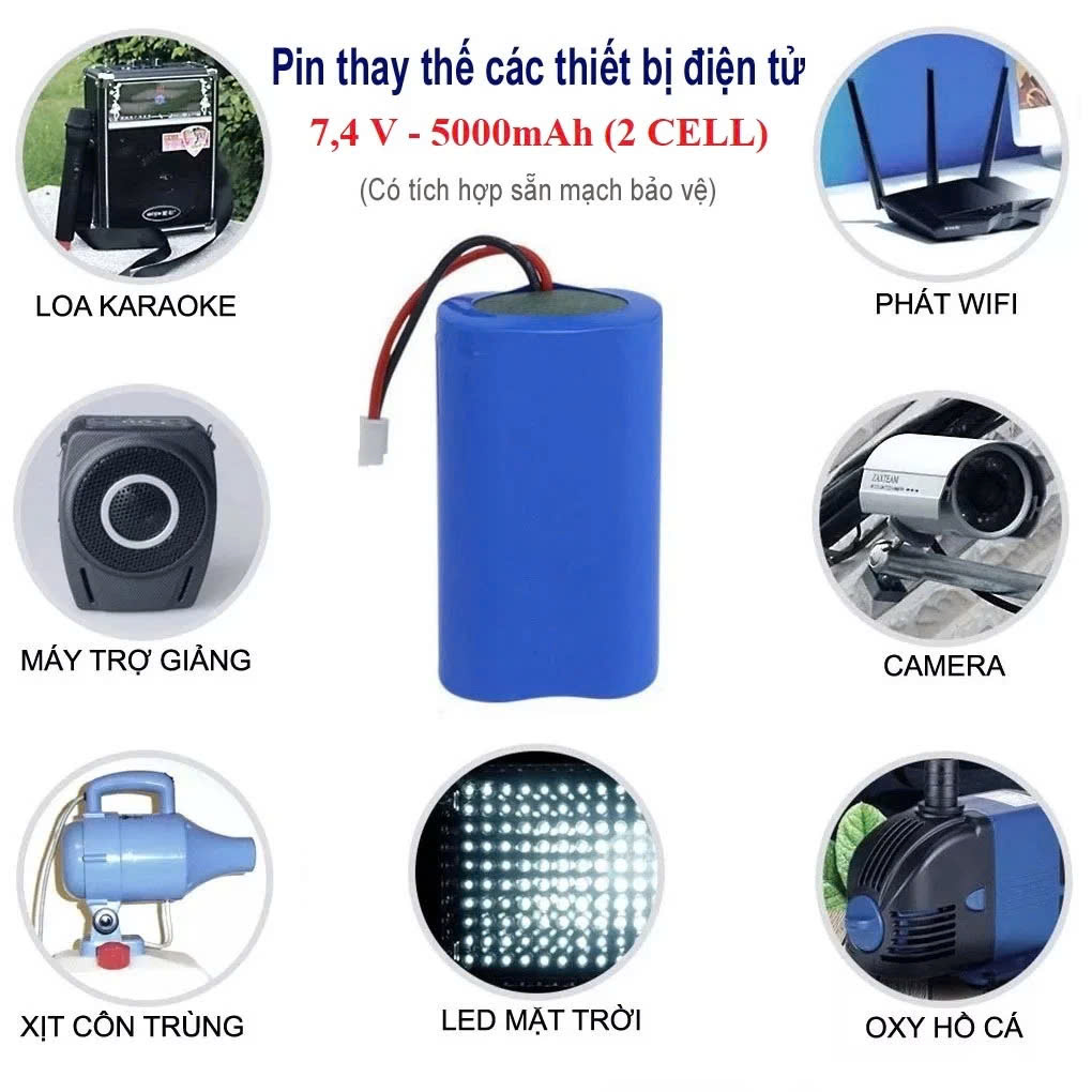 Pin CELL 18650 7.4V 5000mAh
