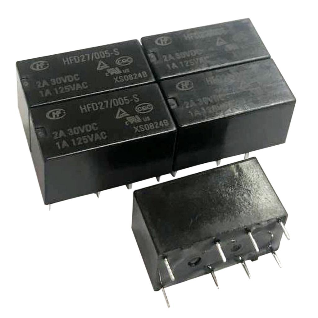 5 Pcs DC 5V/12V/24V Coil DPDT 8 Pin PCB Electromagnetic Power Relay