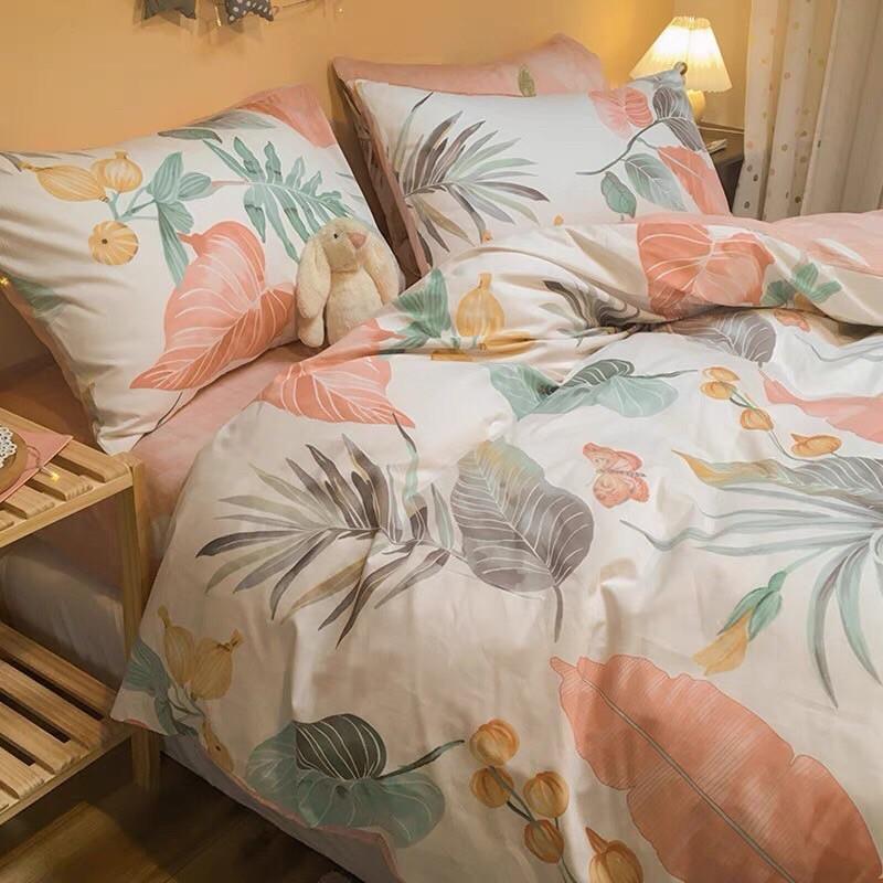 Set Cotton LiVing Cao Cấp Hàng Nhập Khẩu 4 Món BST Hello Summer Lá Khoai