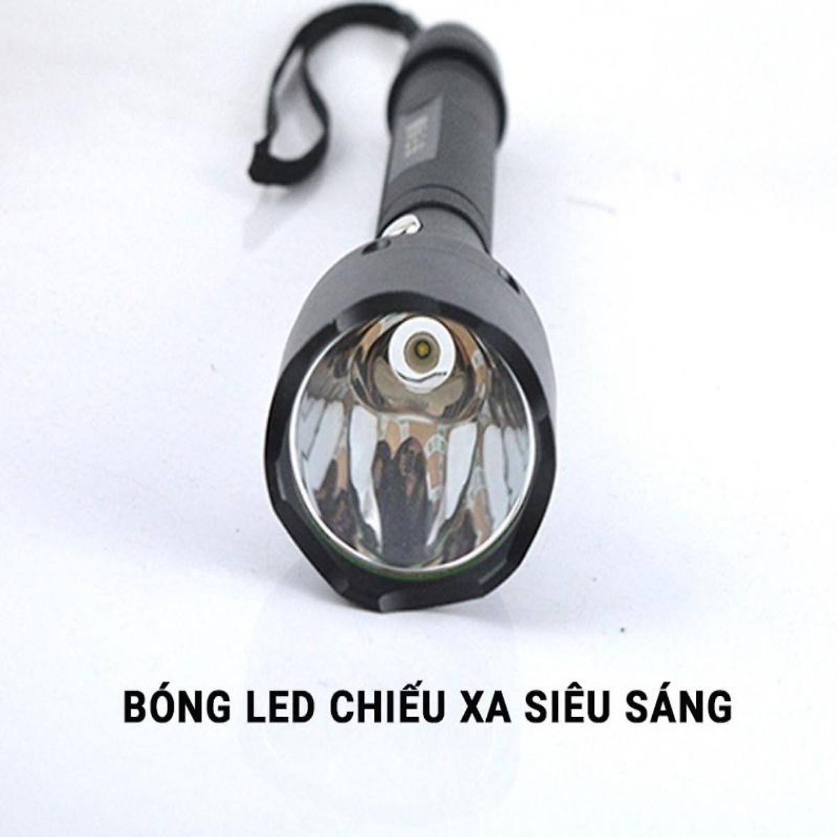 Đèn pin siêu sáng bản cao cấp S015 tích điện dung lượng lớn đèn pin mini bóng LED 5 chế độ sáng, vỏ hộp kim nhôm