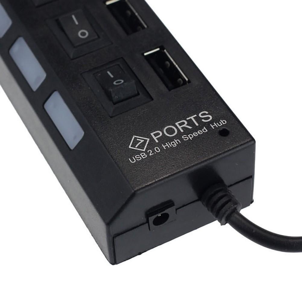 Đầu chia 7/ 4 cổng USB 2.0 có công tắc bật/ mở cho máy tính để bàn/ máy tính xách tay