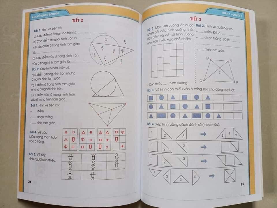 Toán lớp 1 - 4 cuốn