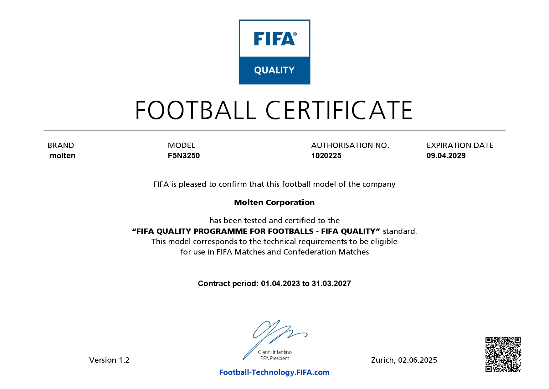 Bóng đá Molten F5N3250 – Size 5 | Tiêu chuẩn FIFA Quality | Chính hãng