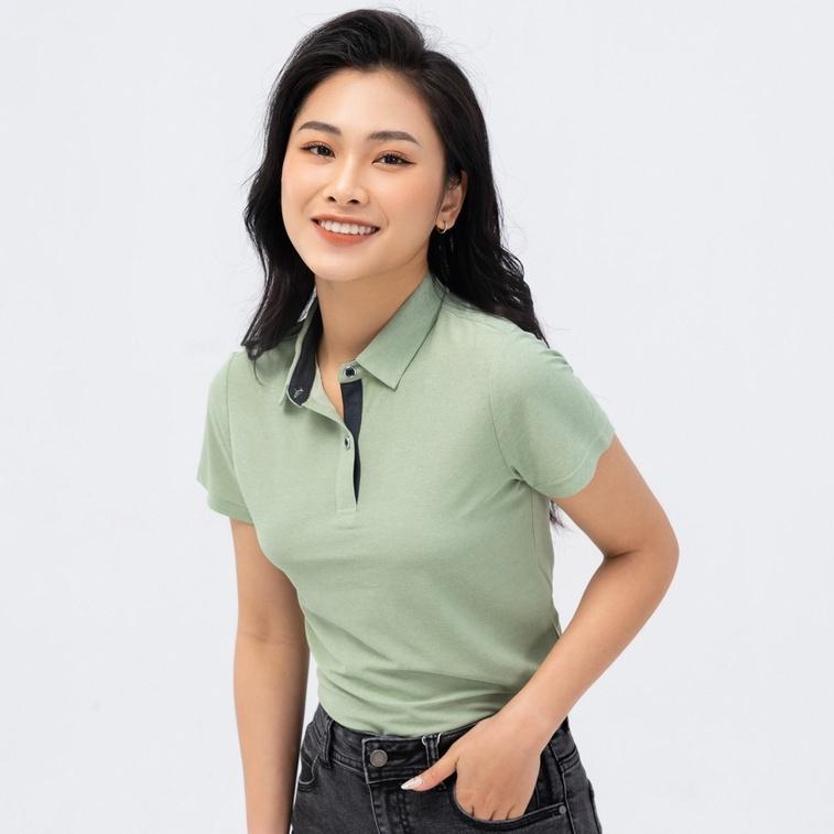 Áo polo nữ YODY vải hàu phối nẹp siêu mát áo phông có cổ thoáng khí APN5000