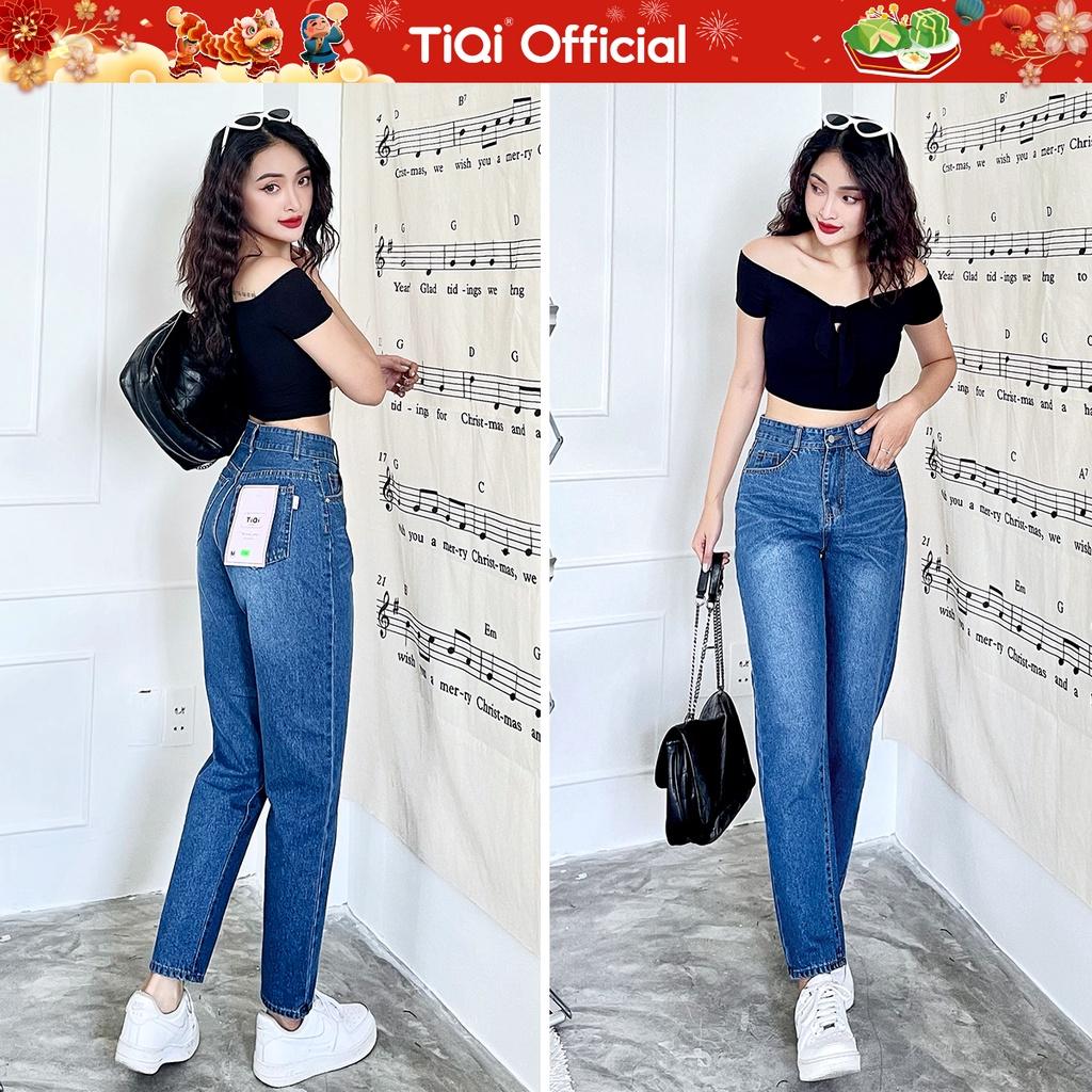 Quần baggy nữ lưng cao màu Đen Xám Xanh TiQi Jeans B1-77