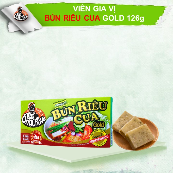 Viên Gia Vị Bún Riêu Cua Ông Chà Và Gold 126g (Crab Chowder Rice Noodle Soup Cubes)