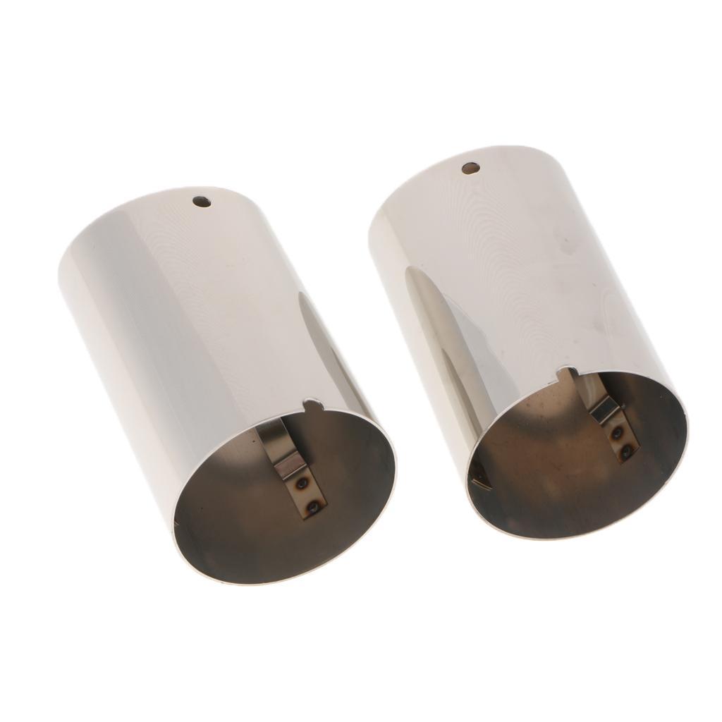 Pair Car Exhaust Muffler Tail Pipe Tip For Volkswagen Golf New Bora Silver