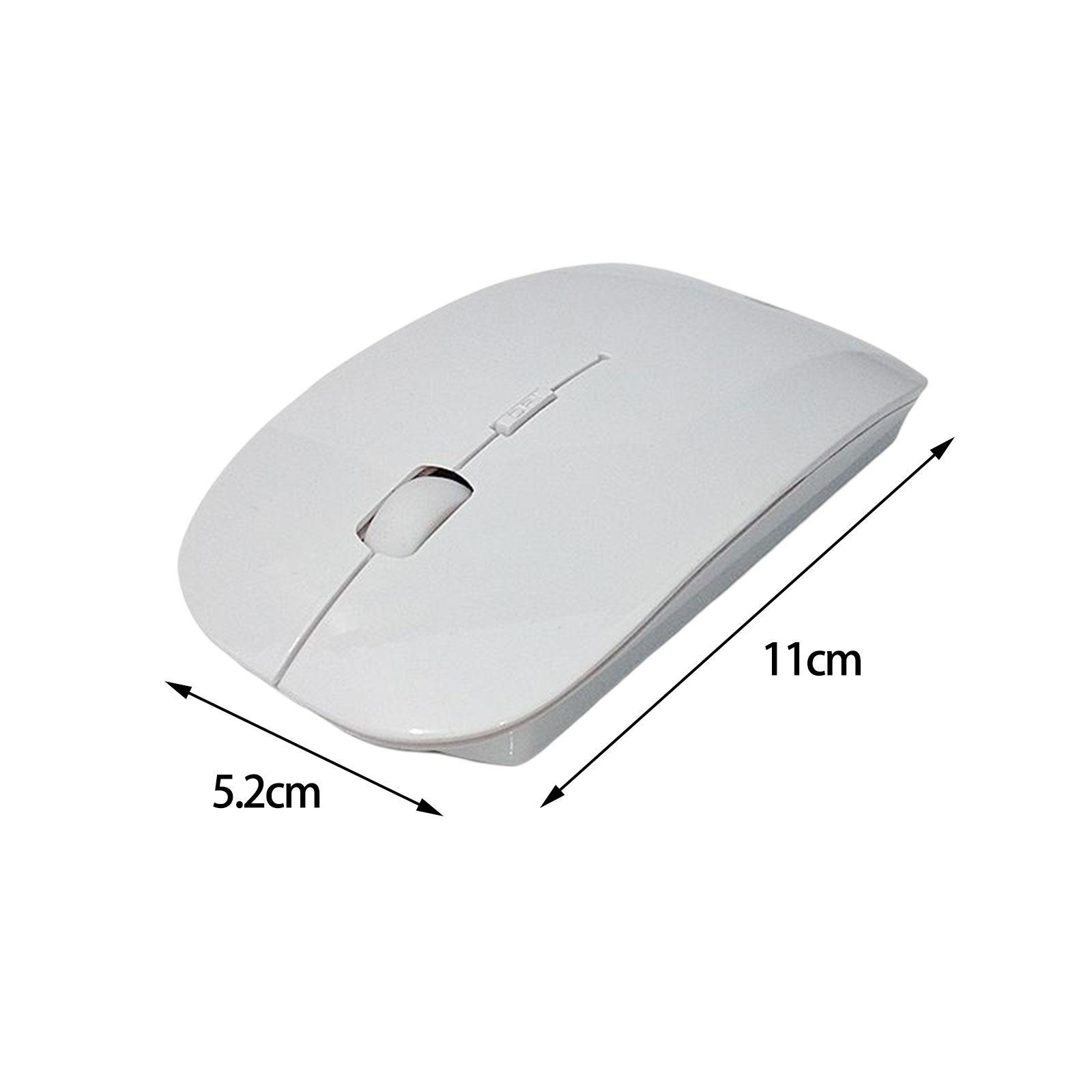Portable 2.4G Wireless Mouse Mute Click for Computer Desktop Notebook White