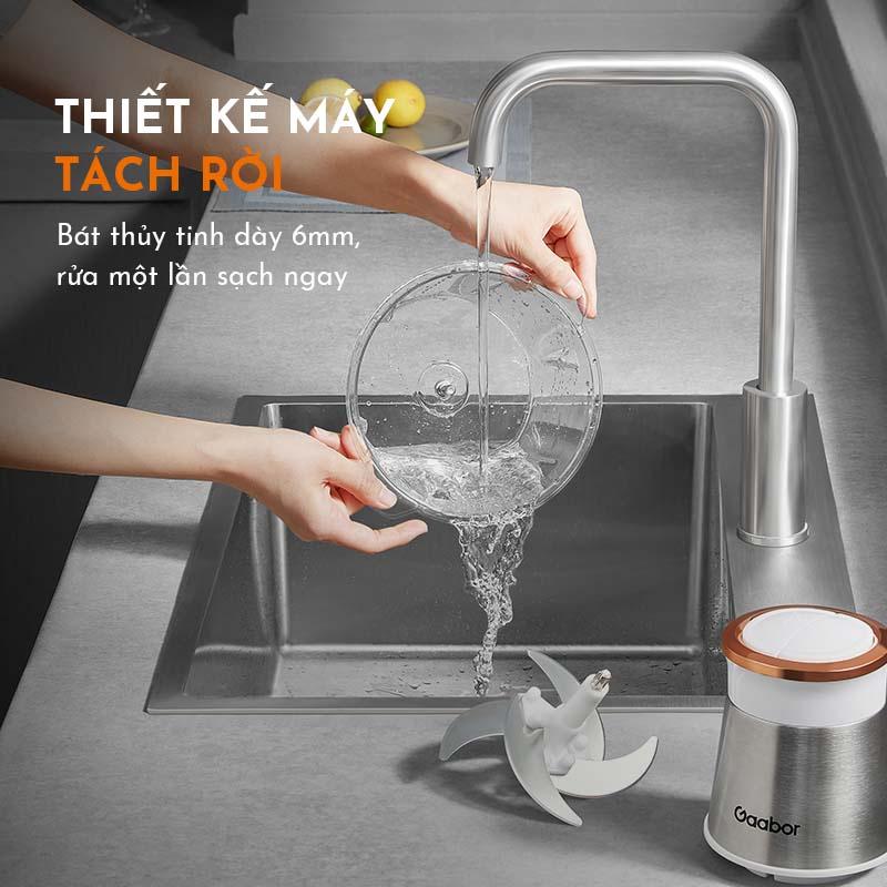 Máy xay thịt thực phẩm đa năng GAABOR GJ-M20B 2L (Inox - Tô Thủy Tinh) - thép không gỉ - Hàng chính hãng