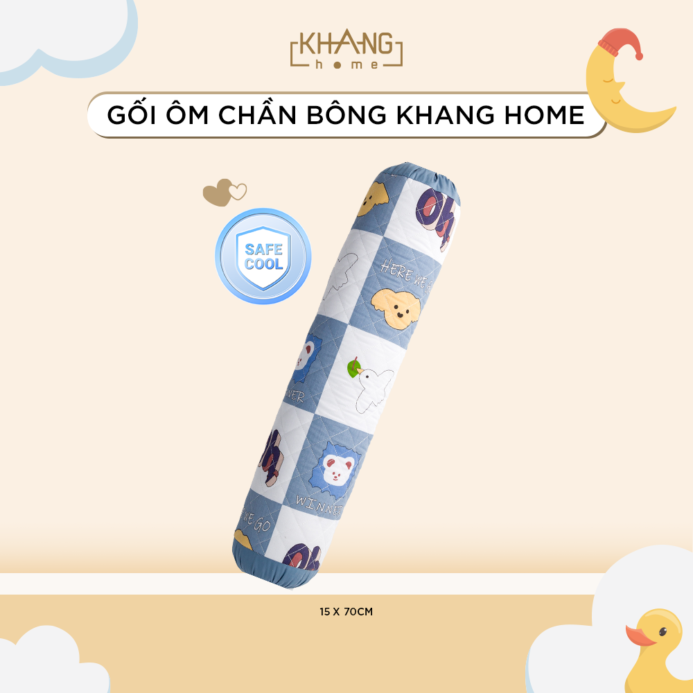 Gối Ôm Trẻ Em Cao Cấp Khang Home Êm Ái Cho Bé Ngủ Ngon Size 15x70cm