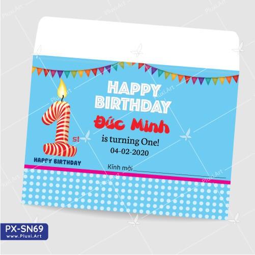 Thiệp thôi nôi – sinh nhật theo yêu cầu Pluxi