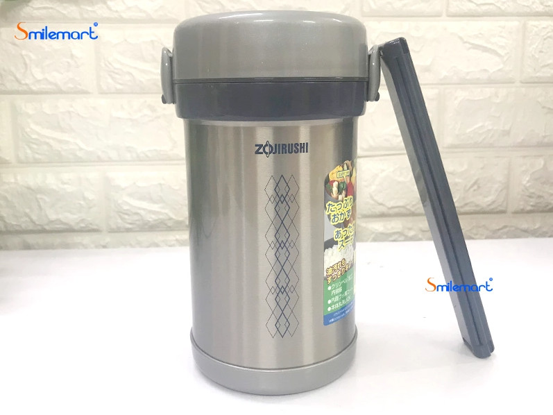 Hộp Cơm Giữ Nhiệt Zojirushi ZOCM-SL-NC09-ST - 3 Ngăn - 840Ml