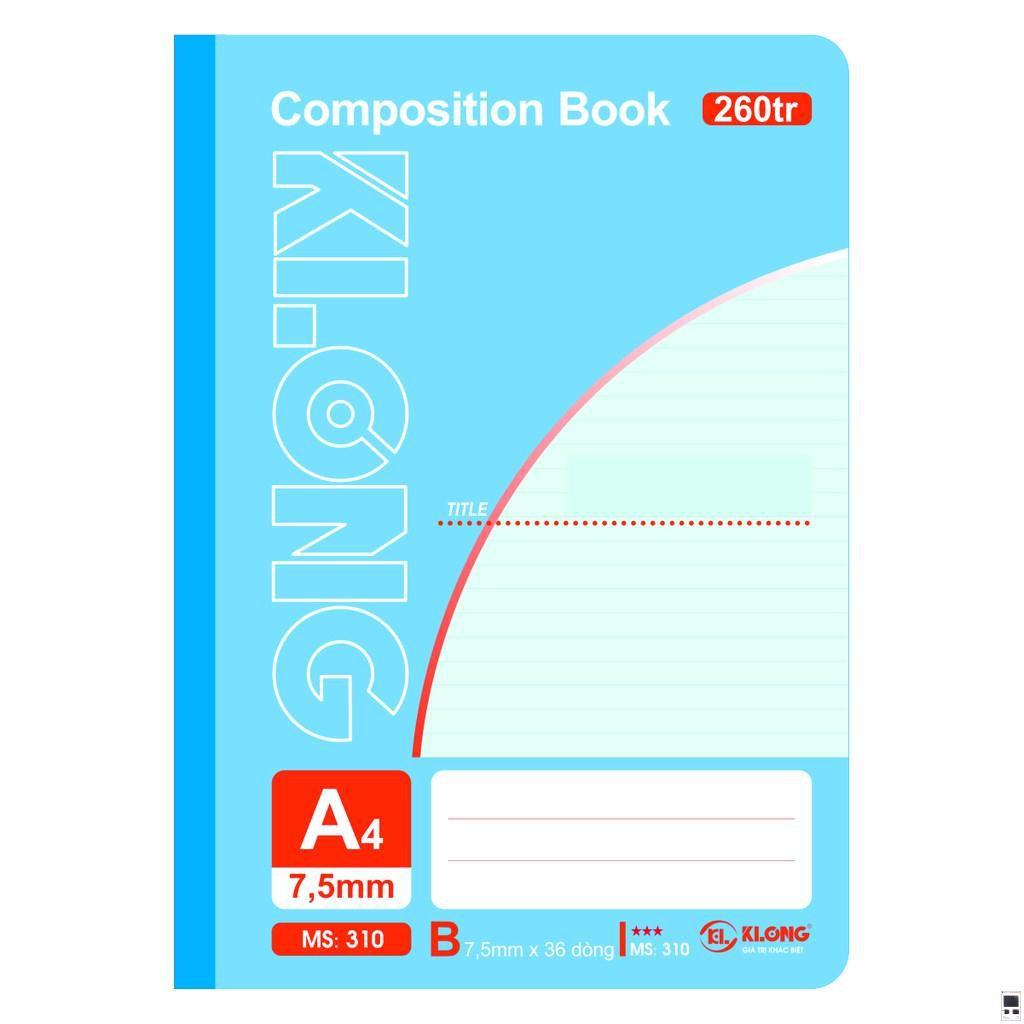 Sổ may KLONG 260tr A4 58/88 Compostion Book; MS: 310