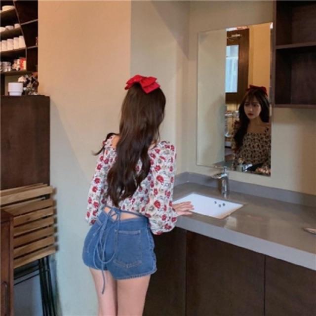 ÁO TRỄ VAI HOA BO THUN