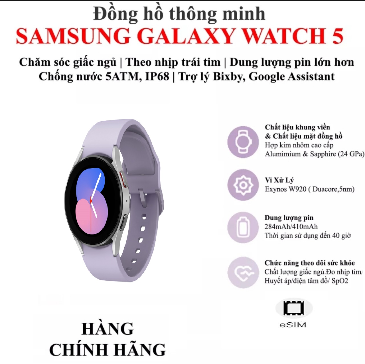 Đồng hồ thông minh Samsung Galaxy Watch 5 LTE (40mm) R905 - Hàng Chính Hãng