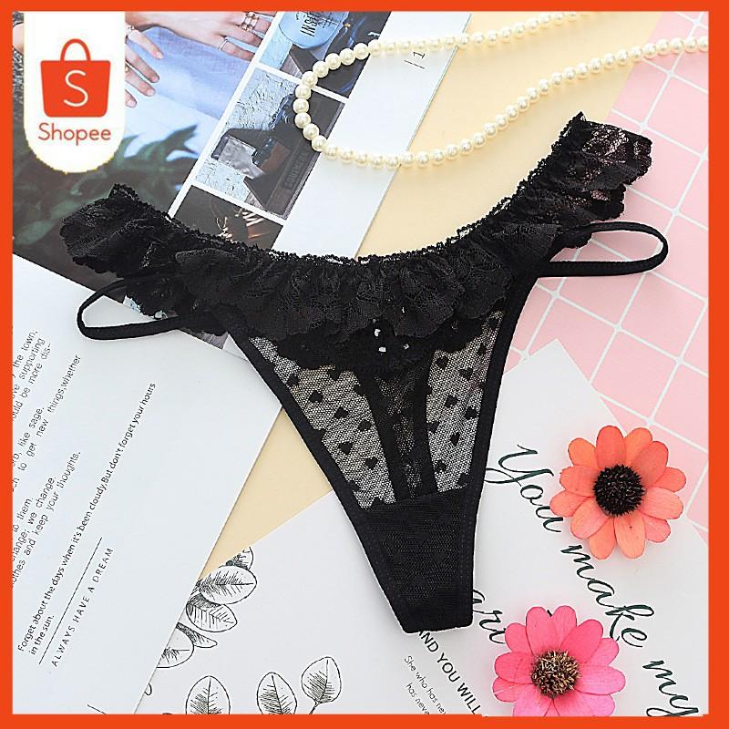 Quần lót lọt khe - Quần lót ren nữ phối dây sexy - Chất liệu ren mềm mịn, mẫu mới DNL022