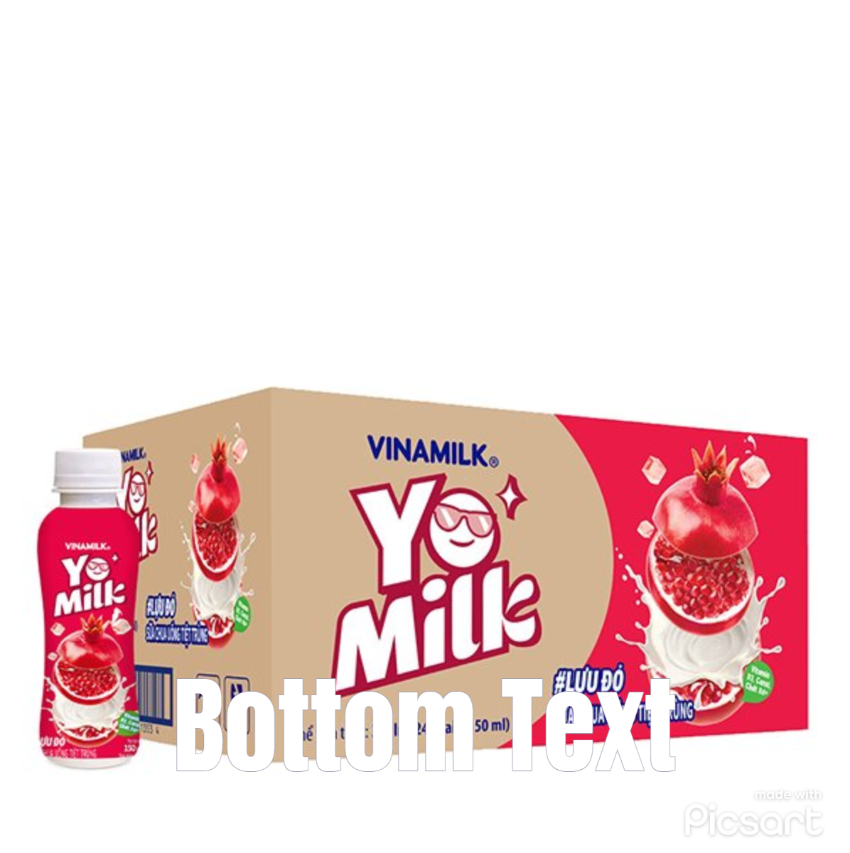 Thùng 24 chai sữa chua uống Yomilk Lựu Đỏ - Chai 150ml