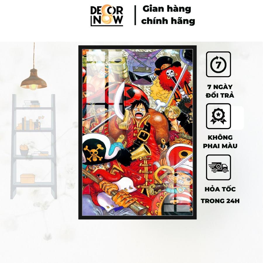 Tranh Treo Tường Tráng Gương ONE PIECE Phòng Ngủ, Phòng Khách DECORNOW, Size 30x40, Có Khung Composite DCN-16