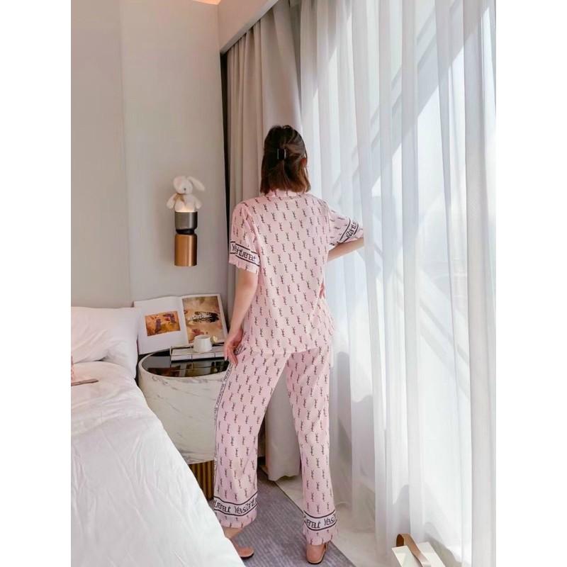 BỘ PIJAMA CỘC TAY QUẦN DÀI CHỮ L V SIÊU XINH