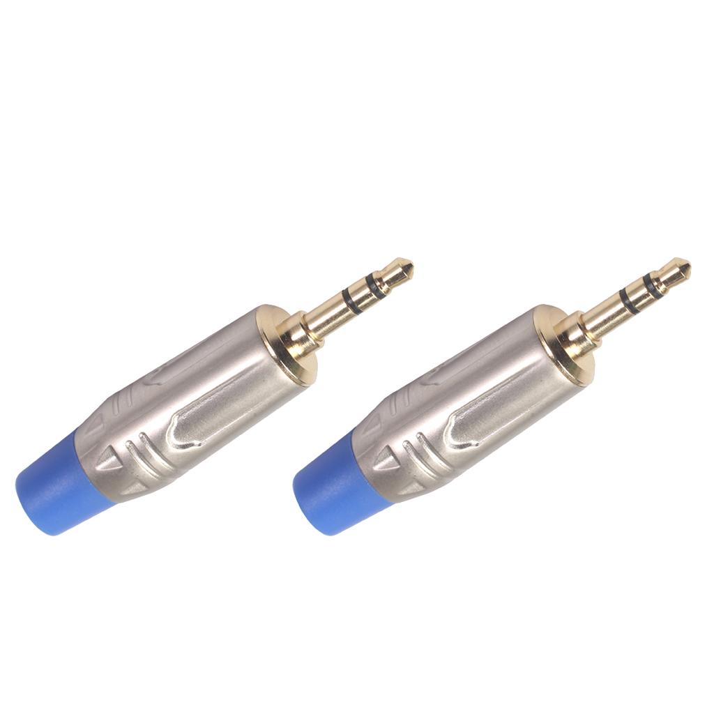 Set Of 2 3.5mm Male Plug Connector Stereo Adapter For Cable DIY Accessory