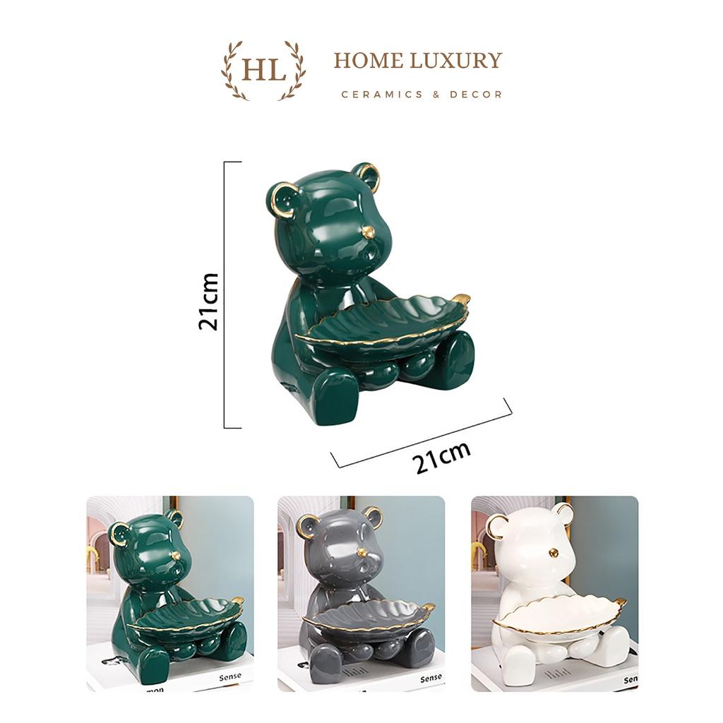 Gấu BearBrick Sứ | Khay đựng chìa khóa - kẹo hình Gấu BearBrick sang chảnh chất liệu sứ cao cấp ( Hàng Có Sẵn )