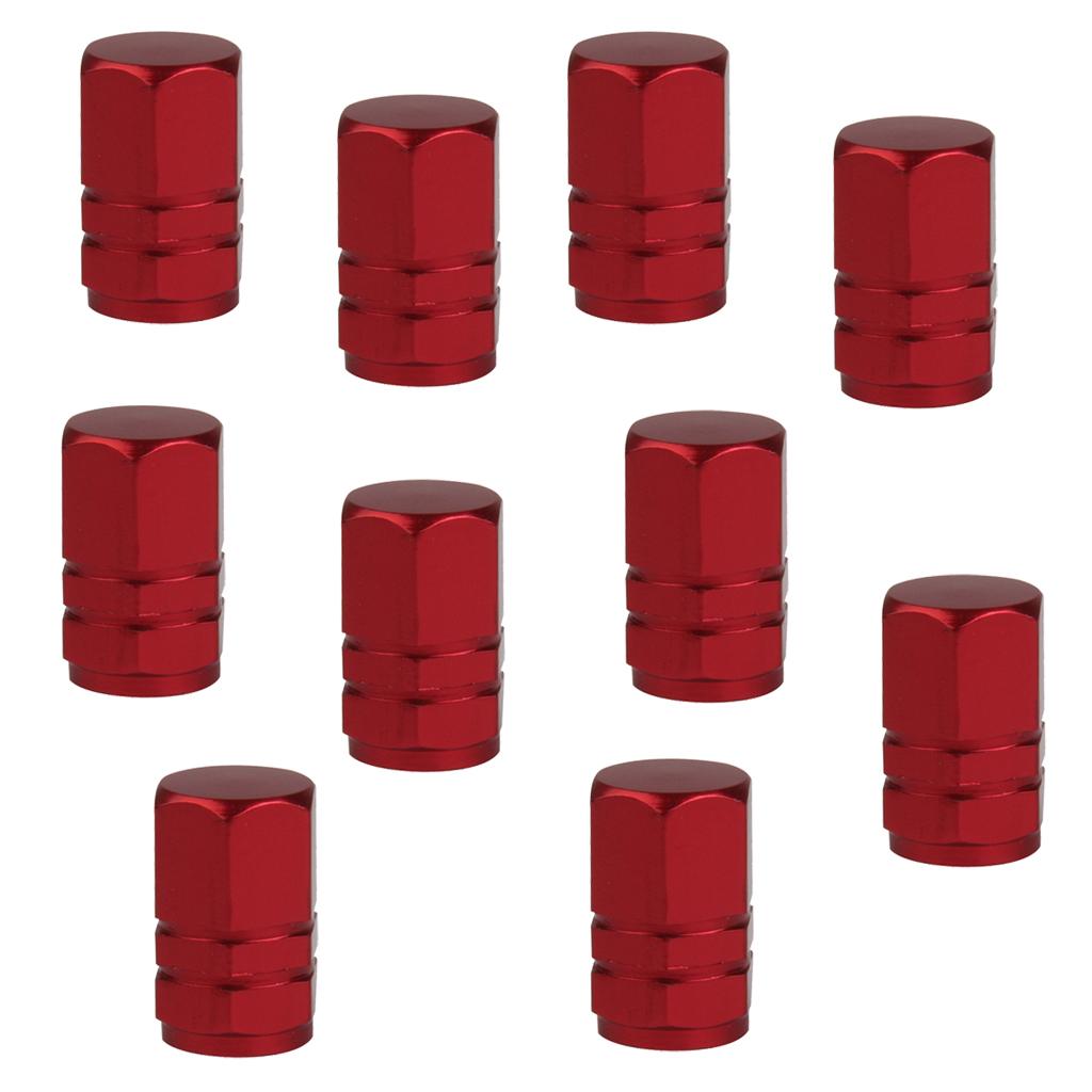 10pcs Car Motorcycle Tire Tyre Schrader Valve Cap Truck Bike Valve Cover Red