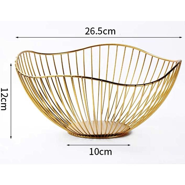 Khay đựng trái cây bánh kẹo, chất liệu kim loại sang trạng, bền đẹp trang trí phòng ăn, phòng khách không có đế