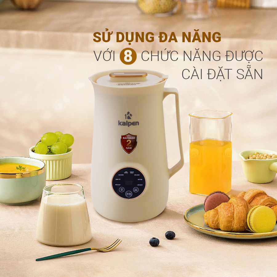 Máy Làm Sữa Hạt Cao Cấp Kalpen Mini 0.6L, Máy Xay Nấu Đậu Nành Đa Năng, Công Suất 750W - Hàng chính hãng