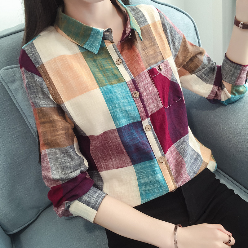 ÁO SƠ MI NỮ ĐŨI VIỆT, ÁO ĐŨI NỮ KẺ CARO DVSM02