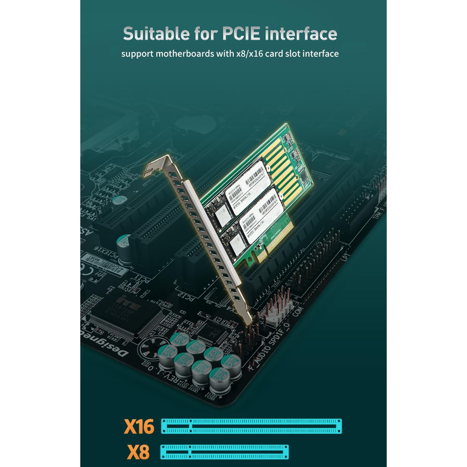 M.2  to Computer  Dual   x8 x16   Adapter Card