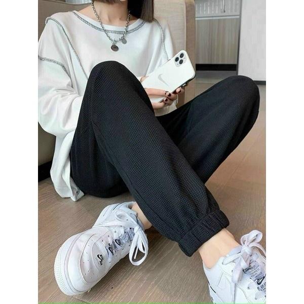 Quần jogger nỉ nữ chất tổ ong cạp chung phong cách ulzzang Q968